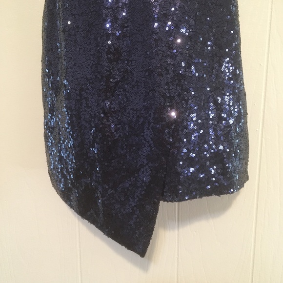 Lulus navy blue sequin straps Mini dress. - Picture 6 of 14